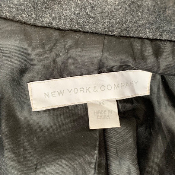 Last call! New York & Co warm charcoal gray blazer style jacket XS, EUC - Picture 2 of 2